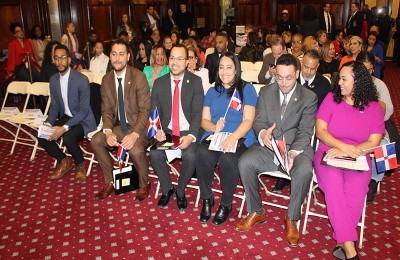 NY City Council Speaker Adrienne E.  Adams Presents Dominican Republicans Independence Celebration at Council Chambers, City Hall 2023